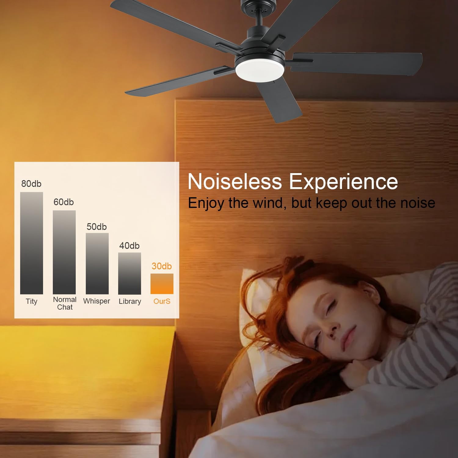 Low Profile Ceiling Fan with Lights, 52 inch Modern Black Ceiling Fans with Lights APP/Remote Control,6 Speeds Ceiling Fan Light for Indoor/Outdoor Patio Bedroom Living Room