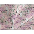 thumbnail image 3 of Ambesonne Japanese Quilted Coverlet 3 Pcs, Cranes Spring Flowering, King Size, Pale Purple Rose Green, 3 of 4
