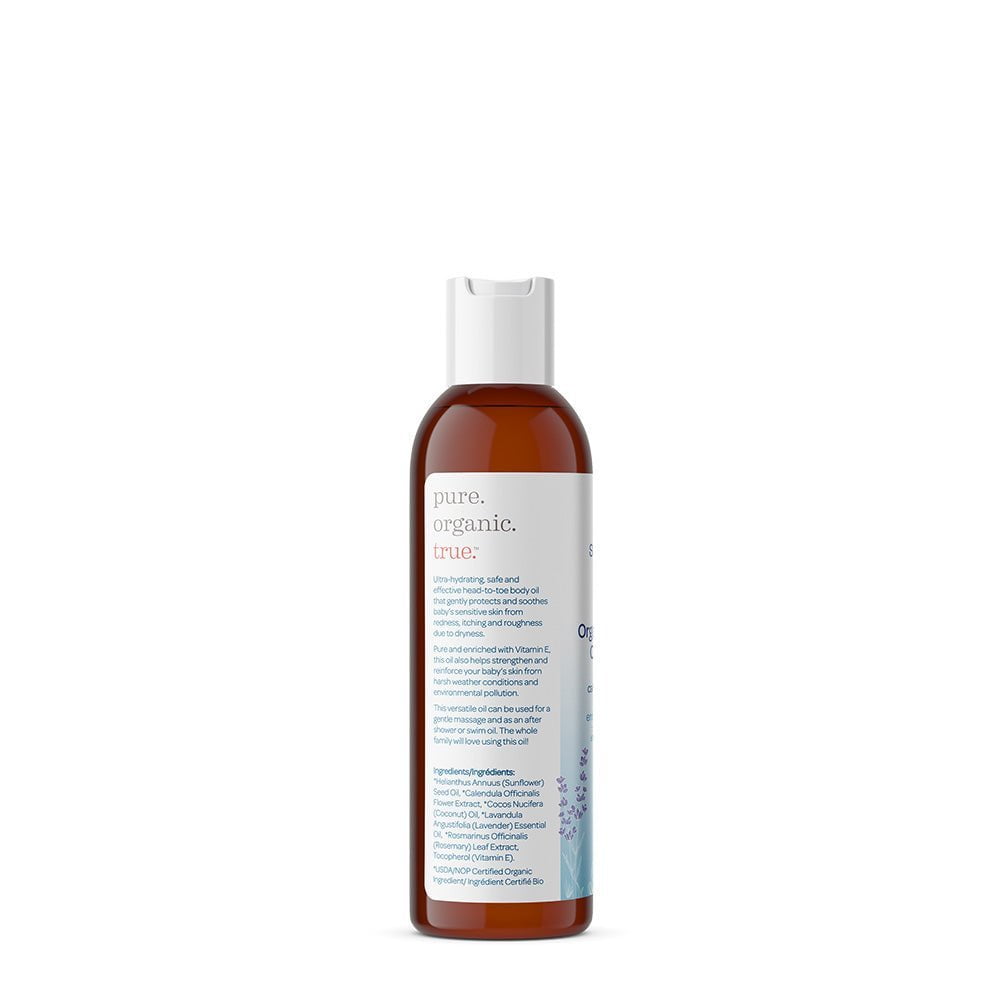 Shoosha USDA-Certified Organic Calendula Oil – French Lavender Scent, for Babies & Toddlers, 4 oz
