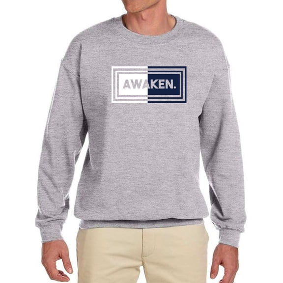 Awaken Tagline In A Rectangle Sweatshirt Men -GoatDeals Designs, Male Medium