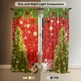 thumbnail image 5 of Christmas Window Curtain Glitter Red Bokeh Print Curtains for Living Room Winter Xmas Tree Curtains Home Decor Rod Pocket Darkening Drapes for Bedroom 84 in x 84 in, 5 of 5