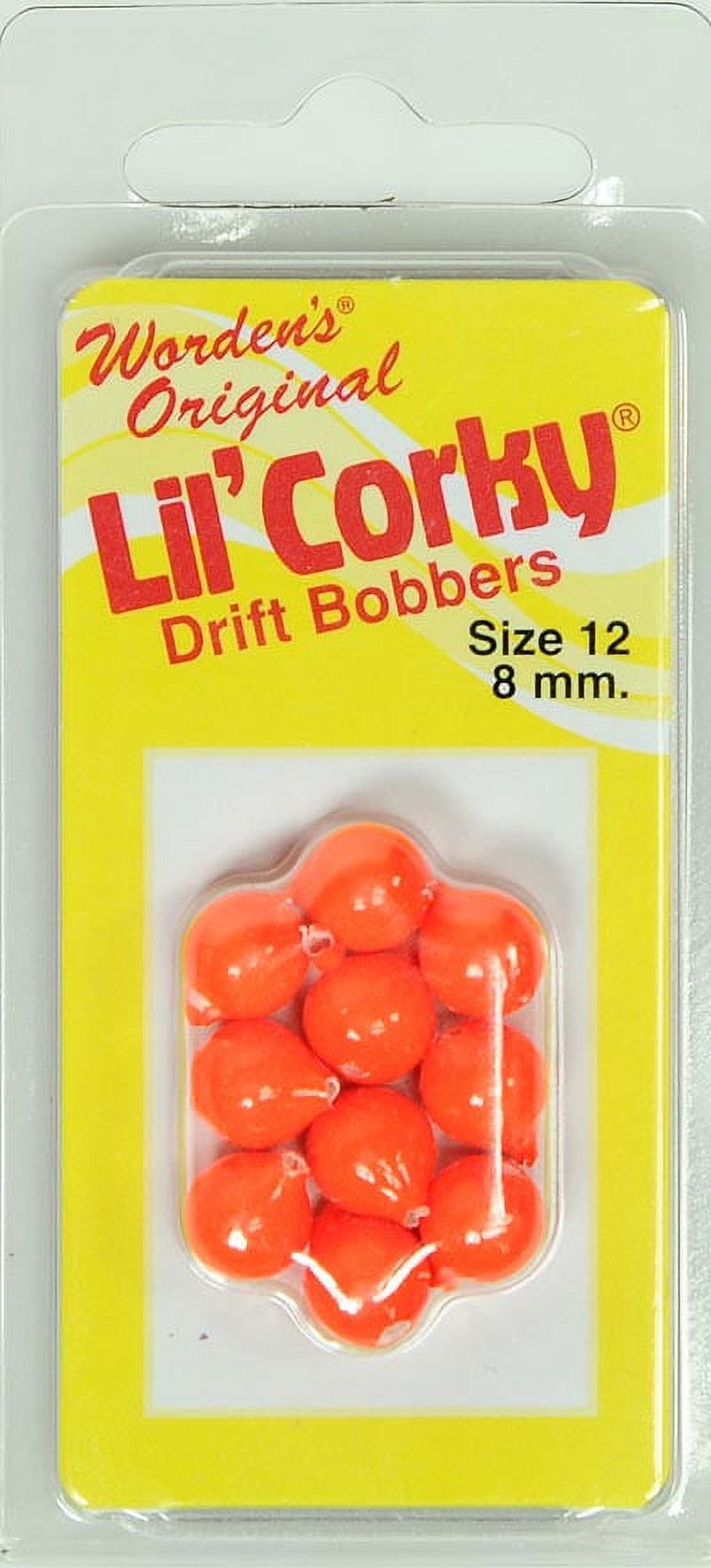 Yakima Bait Worden's Original Lil' Corky 5/16" Drift Bobbers, Flame, Size 12, 8 mm, 10 Count