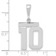 thumbnail image 2 of 14k White Gold Polished Finish Medium Size Number 10 Charm Pendant, 2 of 2