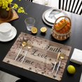 thumbnail image 3 of Farmhouse Star Brown Placemats Set of 4, Retro Branches Berry Wooden Grain Placemats for Dining Table, Place Mats for Kitchen Tabletop, Waterproof Wipeable Dining Table Mats Set, 3 of 9