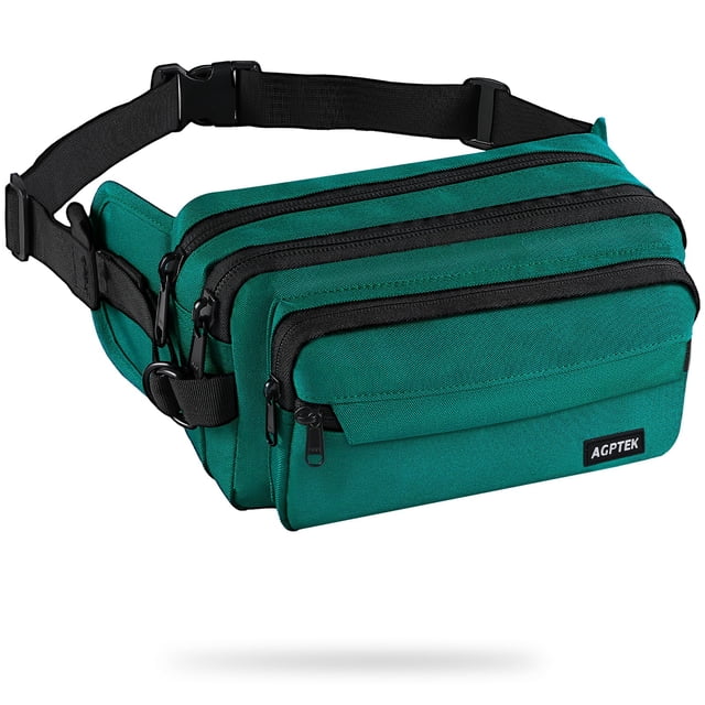 Riñonera AGPTEK RFID impermeable ajustable verde
