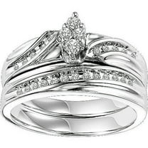forever Bride Marquise Diamond Bridal Set, 1/4 ct tw in Sterling Silver