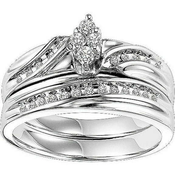 1/4 Carat T.W. Diamond Sterling Silver Bridal Set