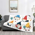 thumbnail image 2 of Rateoe School Cute Gnomes Pattern Flannel Throw Blanket, Ultra-soft Blanket for Bed, Couch, Car, Hypoallergenic Anti-pilling blanket-50"x40"(Horizontal), 2 of 6