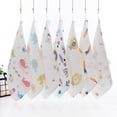 thumbnail image 6 of Papapt 12"x12" Baby Washcloths Muslin Cotton Baby Face Towels 5 Pack Wash Cloths Soft on Sensitive Skin Absorbent for Boys & Girls (The pattern is random) #J02, 6 of 8