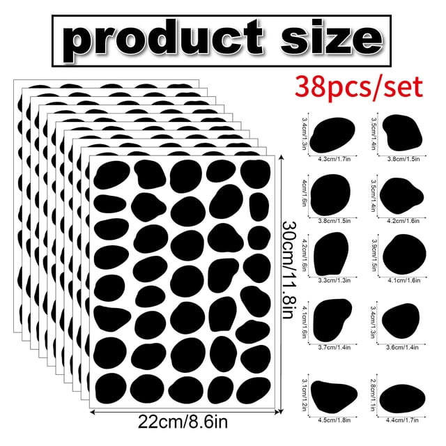Nvzi 10 hojas de calcomanías de pared: para cocina, dormitorio, sala de estar, lavandería, decoración de baño, decoración de pared interior extraíble, despegar y pegar, puntos irregulares