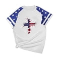 thumbnail image 4 of successthop 4th of July Clothes Women Red Blue White Anniversary T Shirt Festival Shirts Crewneck Short Sleeve Tops Blue, 4 of 4