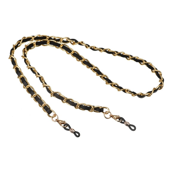 Unique Bargains 30' Eyeglasses Holder Straps Cord Sunglasses Strap Eyewear Retainer Chain, Gold/Black