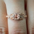 thumbnail image 5 of Round Cut 1.25 Carat Peach Pink Morganite Diamond Engagement Ring 10k Rose Gold Jewelry, 5 of 5
