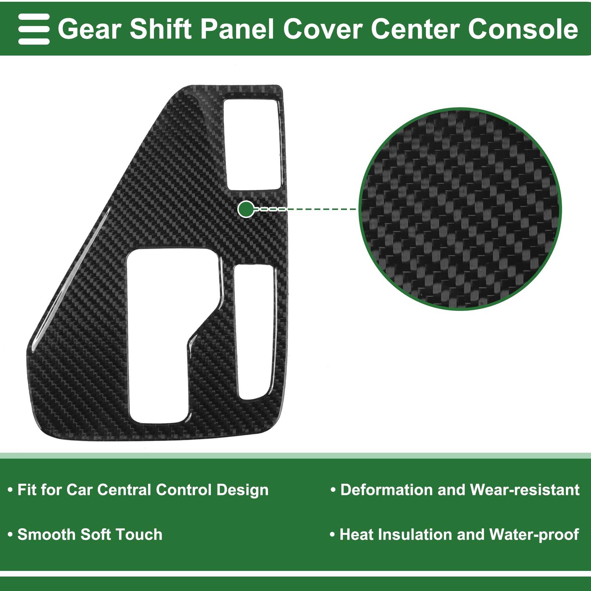 Unique Bargains Carbon Fiber Gear Shift Knob Button Cover for Subaru Crosstrek 2024-2025 Console Gear Panel Decal Trim Sticker Interior Accessories Carbon Fiber Black