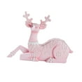 thumbnail image 5 of CoudarTitie Christmas Reindeer Statue Animal Adornment Home Decor for Porch Patio Office Pink Sitting, 5 of 9