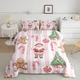 thumbnail image 2 of Manfei Cute Santa Claus Queen Comforter Set,Merry Christmas Bedding Sets,Xmas Tree Candy Cane Bedding Comforter Set For Girls Kids,Breathable Home Decor Reversible,3pcs, 2 of 8