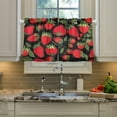thumbnail image 5 of Strawberry Fruit Red Cartoon Kitchen Curtains 36 Inch Length Short Tier Curtains for Small Windows Half Window Treatments for Bedroom Kitchen Bathroom 2 Panels, 5 of 6