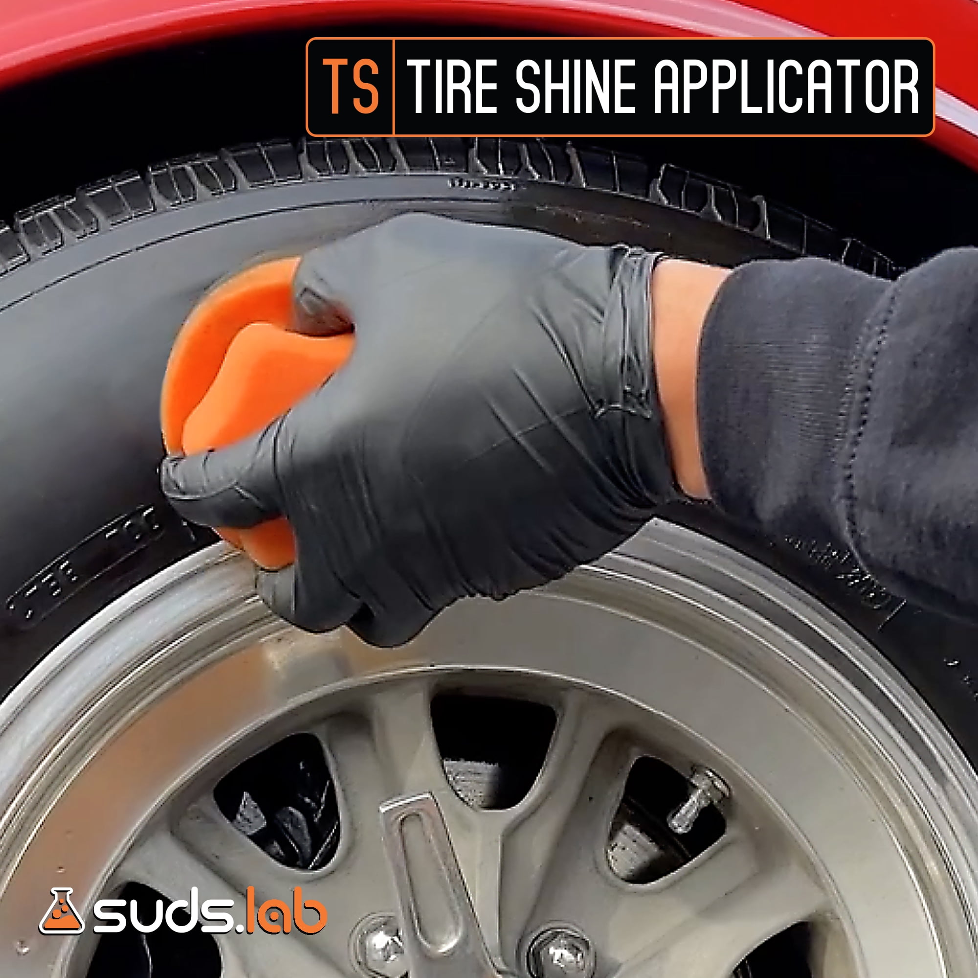 Suds Lab TS Tire Shine Applicator Pad - Reusable Foam Applicator for Tire Treatments - Use with Tire Gel, Tire Shine, Tire Wet, Tire Balm, and More!
