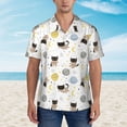 thumbnail image 4 of Balery Cute Cat Print Men's Hawaiian Shirts Short Sleeve Beach Shirt Relaxed Fit Vacation Button Down Shirts-X-Large, 4 of 9