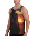 thumbnail image 2 of Pofeuu Sunset Western Cowgirl Print Men's Workout Tank Tops Sleeveless Muscle Gym Shirt Quick Dry-Medium, 2 of 7