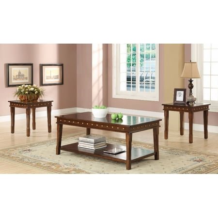 Mitra 3Pc Pack Coffee/End Table Set, Walnut