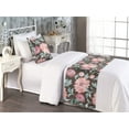thumbnail image 2 of Jungle Flowers Bed Runner Set, Watercolor Blooming Floral in Boho Forest with Leaves Greenery, Decorative Bedding Scarf & a Pillow Sham for Hotels Homes, Twin, Laurel Green Coral Taupe, by Ambesonne, 2 of 3