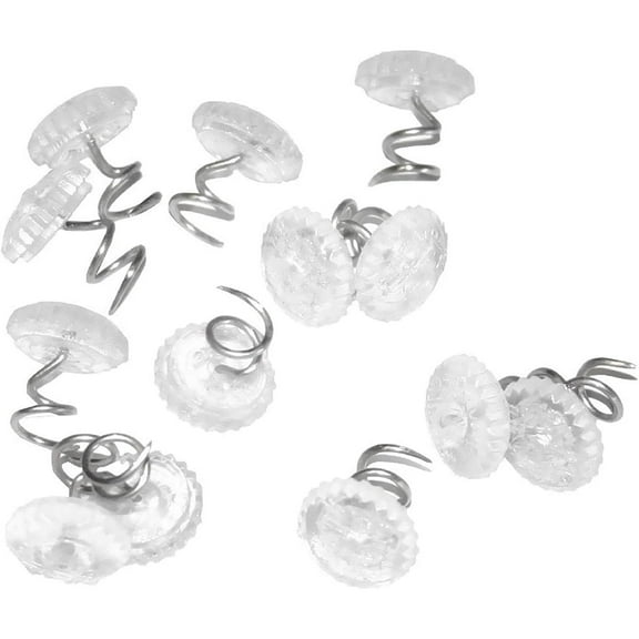 50 Pcs Upholstery Tacks Headliner Pins Clear Heads Twist Pins for Slipcovers and Bedskirts, 0.5 Inches Bed Skirt Pins