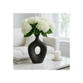 thumbnail image 4 of Elegant Ceramic Vase with Hollow Center for Living Room Decor - Contemporary Flower Vase for Home Decor and Room Display - Sculptural Accent for Bedroom, House, Office and Table - 13", Black, 4 of 14