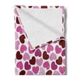 thumbnail image 2 of Baby Shower Soft Flannel Fleece Throw Blanket, Love Themed Hearts Pattern Party Themed Composition Modern Illustration, Cozy Plush for Indoor and Outdoor Use, 50" x 60", Ruby Pink Lilac, by Ambesonne, 2 of 5