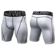 thumbnail image 2 of Mens Simple Exercise Tight Fitness Running Stretch Basketball Base Training Compression Pants Fitness Pants Short Pants White M, 2 of 4