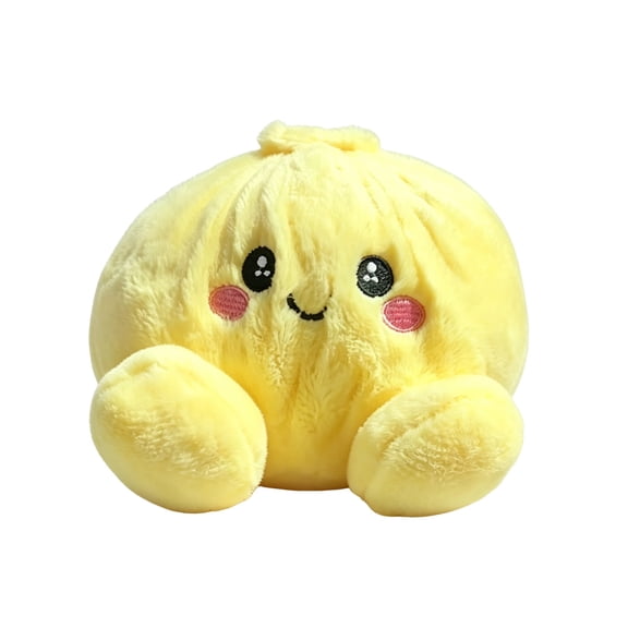 Dumpling Stuffed Plush Toy, Stress Relief Sensory Plush, Soft Fluffy Cartoon Dumpling Plushie with Smiley Face,Food Shape Doll Pillow for Holiday Gifts Party Favors