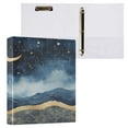 thumbnail image 3 of WOBOGO Night Sky over The Sea File Folders Extra Large Capacity to Hold 200 Sheets of Documents Hard Shell Ring Binder for School Home Office, 3 of 10