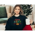 thumbnail image 5 of Merry Mama Sweatshirt, Christmas Mom Shirt, Cute Christmas Sweater, Leopard Print Xmas top, Women's Holiday Graphic Tee, 5 of 11