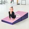 thumbnail image 4 of Patiojoy Incline Gymnastics Mat Wedge Shape Foldable Fitness Mat for Tumbling & Practice Pink, 4 of 9