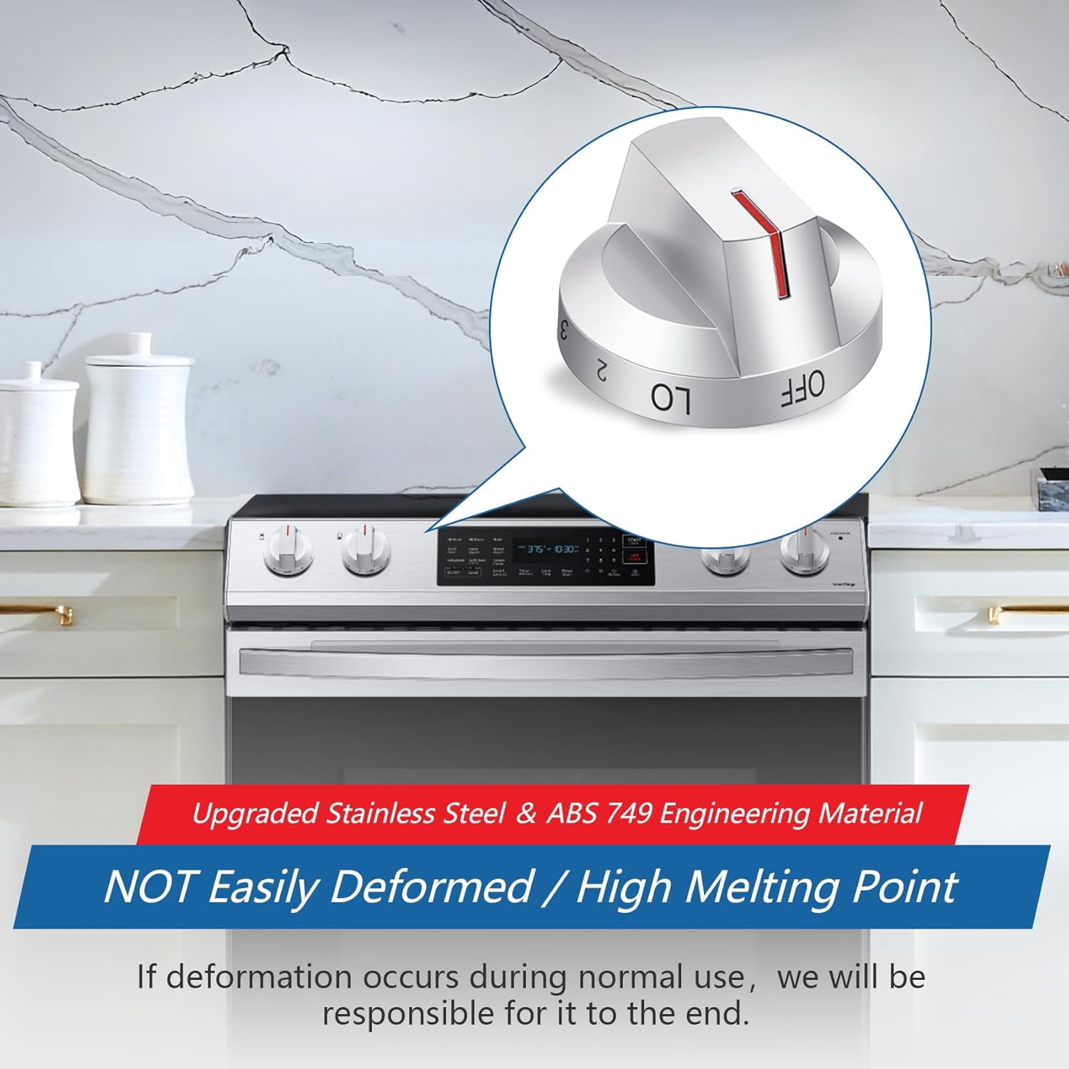 DG94-03500A/Z for Samsung Electric Stove Knob Replacement, DG94-03500V DG94-03500W Knobs Compatible with Samung Electric Range NE63T8111SS/AA NE63T8311SS/AA NE63T8751SS/AA