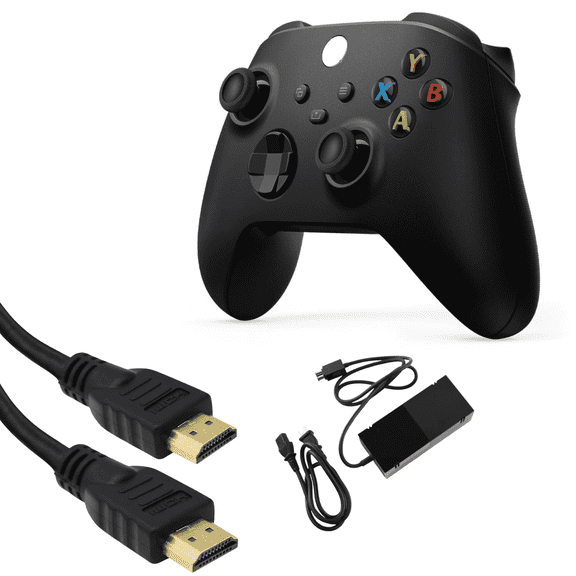 Black Wireless Controller for Xbox One with HDMI Power Supply Brick & AC Adapter Cord Bundle – Replacement Accessories Set