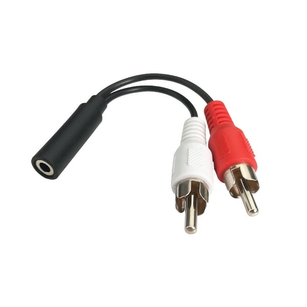 Paquete individual Adaptador de miniconector hembra estéreo de 3,5 mm a 2 enchufes macho Cable en Y Conector chapado en oro a cable doble