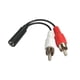 thumbnail image 1 of Paquete individual Adaptador de miniconector hembra estéreo de 3,5 mm a 2 enchufes macho Cable en Y Conector chapado en oro a cable doble, 1 of 5