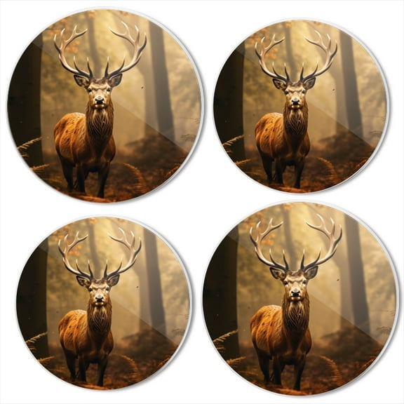 Bahomeck Electric Stove Burner Covers Set Of 4,Red Deer In The Morning Sun Wilderness Metal Gas Stove Burner Covers,Protecting Gas Stoves,8 Inch And 10 Inch