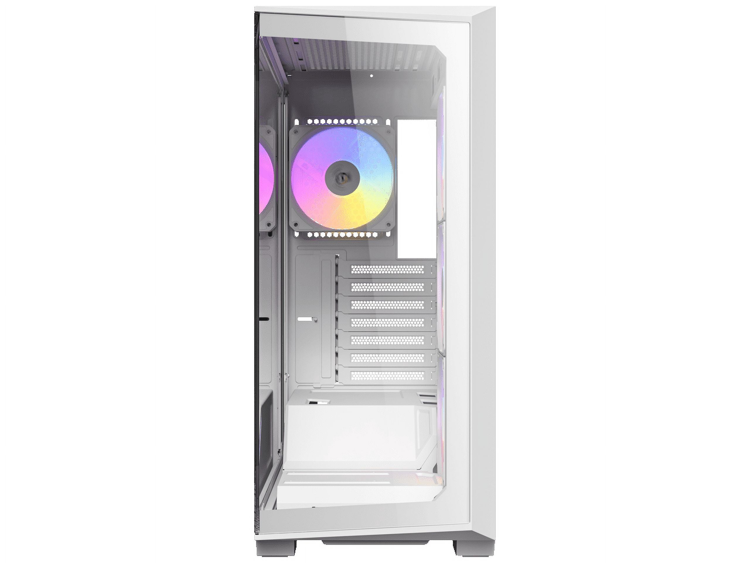 Antec C3 ARGB White, 3 x 120mm & 1 x 120mm ARGB PWM Fans Included, Up to 8 Fans Simultaneously, Type-C 3.2 Gen 2 port, Seamless Tempered Glass Front & Side Panels, 360mm Radiator Support, Mid-Tower AT