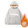 thumbnail image 3 of Yes,I'm Still Freezing Me 24 7 Fleece Hoodies for Womens Winter Thermal Letter Print Sweatshirt Sherpa Lined Pullovers, 3 of 4