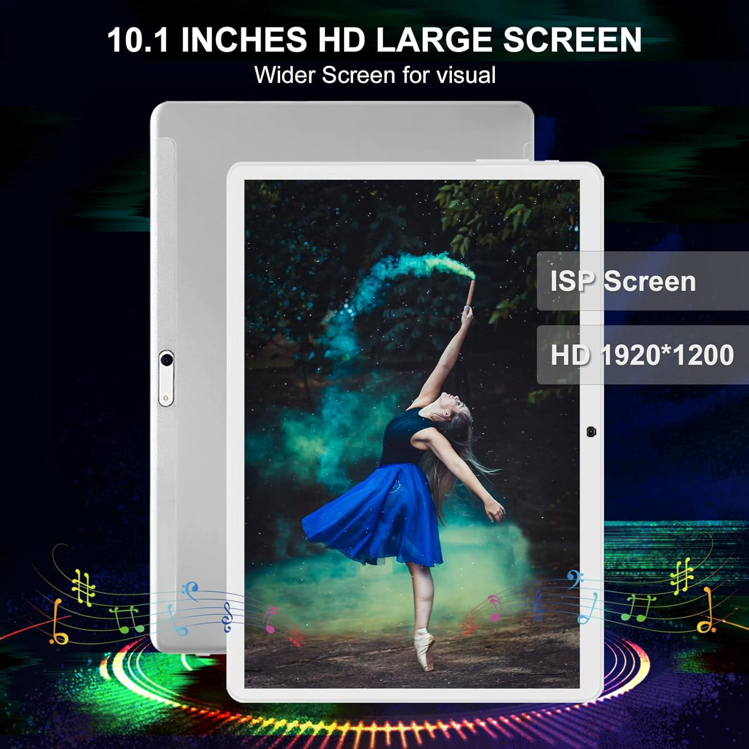 Android 11 Tablets, 2 in 1 Tablet 10.1 inch Tablet PC with Keyboard, Octa-Core, 64GB Storage, 4GB RAM, Stylus, Case, 13MP Camera, WiFi, Bluetooth, GPS (White)