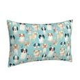 thumbnail image 2 of Naloa Colorful Dog Pillowcase, Throw Pillowcase, Wrinkle-Free, Stain-Resistant with Hidden Zipper for Bedroom Sofa - 14"x20", 2 of 9