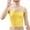 Yellow, variant on Kids Girls Ribbed Sports Dance Crop Tops Spaghetti Straps Sports Training Undershirt Yellow XL