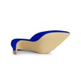 thumbnail image 3 of BLISSFUL STEP Women's Pointed Toe Stiletto Heels Slide Mules Deep Blue 9, 3 of 8