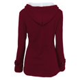 thumbnail image 3 of Women Fleece Jacket With Hood Fashion Horn Button Winter Warm Thicken Coat Long Soft Windbreaker Insulated Overcoat, 3 of 3