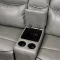 thumbnail image 6 of Pemberly Row Traditional Faux Leather Double Glider Reclining Loveseat in Gray, 6 of 9