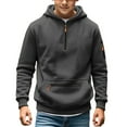 thumbnail image 2 of XQYLOS Big and Tall Boys Hoodies & Sweatshirts, Quarter Zip Up Pullover with Cargo Pockets, Stretch Active Wear for Workout Gym Running, Solid Color Fashion, 2 of 6
