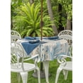 thumbnail image 3 of Outdoor Tablecloth with Umbrella Hole for Patio/Picnic/Party/Camping, Blue Octopus Coastal Waterproof Table Cloth Round Cover Washable, Coral Summer Beach Nautical Ocean Beige (Dia 54"), 3 of 8