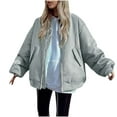 thumbnail image 1 of Chaquetas y abrigos casuales de manga larga sin capucha para mujer, chaqueta de algodón holgada y cálida, chaqueta informal, abrigo para mujer, 1 of 8